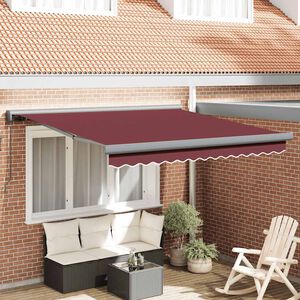 vidaXL Luifel handmatig uittrekbaar 300x250 cm bordeauxrood