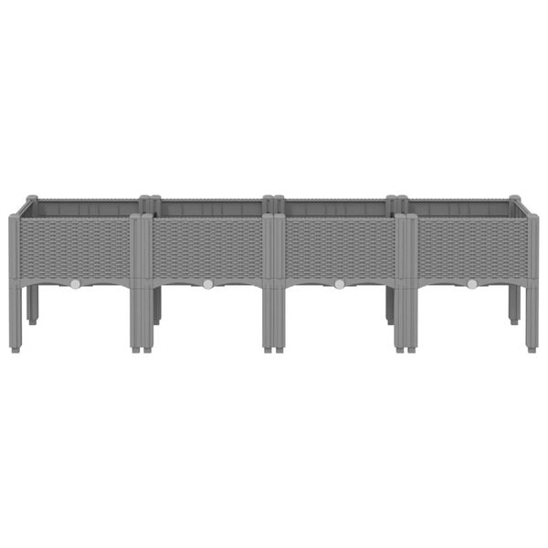vidaXL Plantenbak met poten 160x40x42 cm polypropeen lichtgrijs