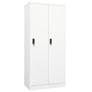 vidaXL Kledingkast 80x50x180 cm staal wit