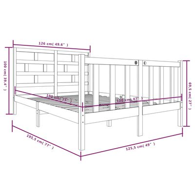 vidaXL Bedframe massief grenenhout 120x190 cm