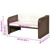 vidaXL 4-delige Loungeset met kussens poly rattan bruin