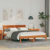 vidaXL Bedframe Wasbruin 135 x 190 cm Massief grenenhout