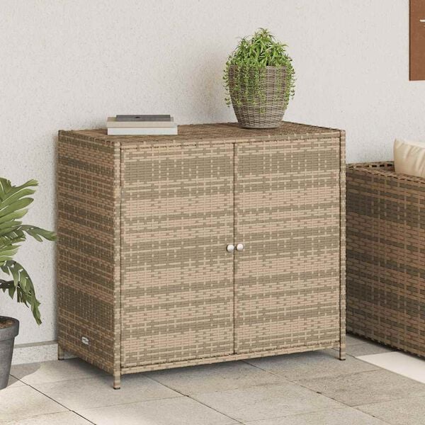 vidaXL Tuinkast 83x45x76 cm poly rattan beige