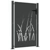vidaXL Poort 100x125 cm met grasontwerp staal antracietkleurig
