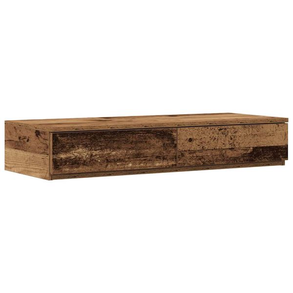 vidaXL Bedlades met lade Oudhout 100 x 36,5 x 16,5 cm Bewerkt hout