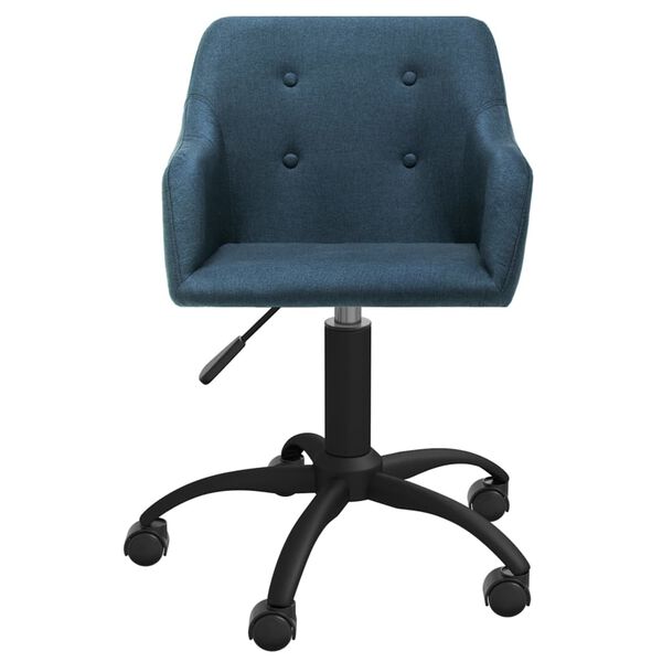 vidaXL Eetkamerstoelen 2 st draaibaar stof blauw