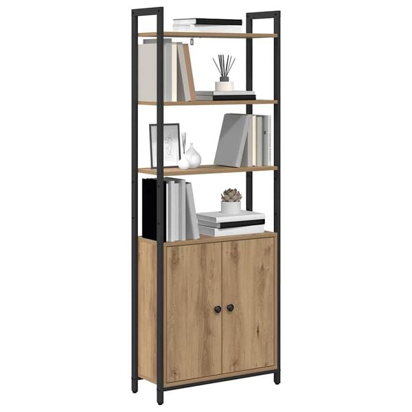 vidaXL Boekenkast Artisan Eiken 60 x 24 x 161 cm Bewerkt hout