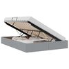 vidaXL Opslag bed met hoofdeinde Lichtgrijs 140 x 190 cm Stof