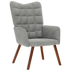 vidaXL Relaxstoel fluweel lichtgrijs