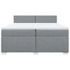 vidaXL Boxspring met matras stof lichtgrijs 200x200 cm
