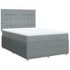 vidaXL Boxspring met matras stof lichtgrijs 140x190 cm