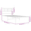 vidaXL Bedframe met hoofdbord metaal wit 90x200 cm