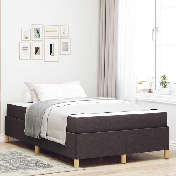 vidaXL Bedframe met matras Donkerbruin 120 x 190 cm Stof