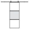 vidaXL Schuifdeur met beslag 76x205 cm gehard glas en aluminium