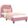 vidaXL Bedframe voor kinderen met hoofdbord Roze 80 x 160 cm Fluweel