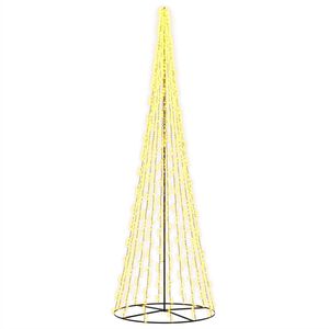 vidaXL LED Kerstboom 485 cm 3000 LED's Warmwit Staal Zwart