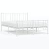 vidaXL Bedframe met hoofd- en voeteneinde metaal wit 140x200 cm