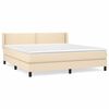 vidaXL Boxspring met matras stof cr&egrave;mekleurig 160x200 cm