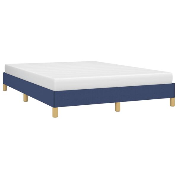 vidaXL Bedframe zonder matras stof blauw 140x200 cm