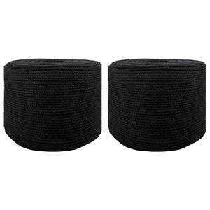 vidaXL Katoen Touw 2 st 2 mm 100 m Zwart 100% Katoen