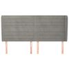 vidaXL Hoofdbord met randen 203x23x118/128 cm fluweel lichtgrijs