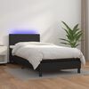 vidaXL Boxspring met matras en LED kunstleer zwart 100x200 cm