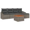 vidaXL Tuinbankenset met kussen 6 pcs Grijs poly rattan
