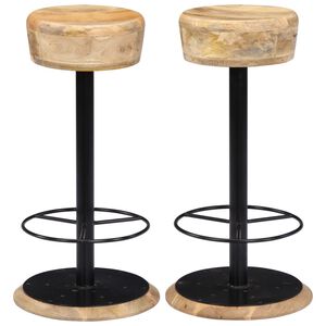 vidaXL Barstoelen 2 st massief mangohout