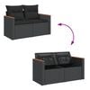 vidaXL 12-delige Loungeset met kussens poly rattan zwart