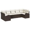 vidaXL Tuinbankenset 7 st Bruin en wit poly rattan