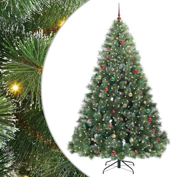 vidaXL Kunstkerstboom met 300 LED met standaard Groen 240 cm PE en PVC