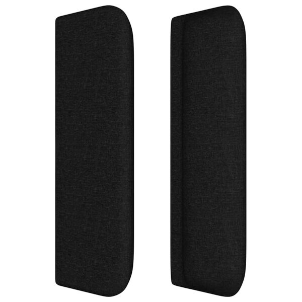 vidaXL Hoofdbord met randen 93x16x78/88 cm stof zwart