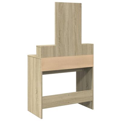 vidaXL Kaptafel met spiegel 80x41x144,5 cm sonoma eikenkleurig