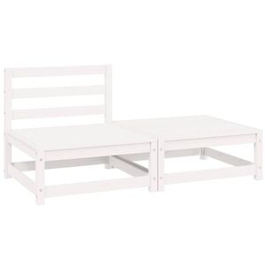 vidaXL 2-delige Loungeset massief grenenhout wit