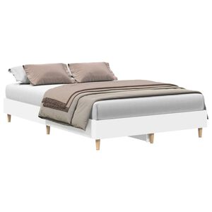 vidaXL Bedframe zonder matras 140x190 cm spaanplaat wit