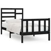 vidaXL Bedframe massief hout zwart 90x200 cm