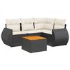 vidaXL 5-delige Loungeset met kussens poly rattan zwart