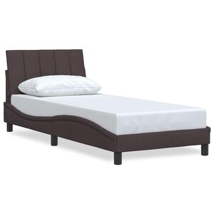 vidaXL Bedframe zonder matras "Hanko" 90x200 cm stof donkerbruin