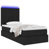 vidaXL Opbergbed met LED met matras Zwart 90 x 190 cm Polyester