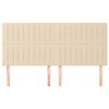 vidaXL Hoofdbord cr&egrave;me 200x5x118/128 cm stof