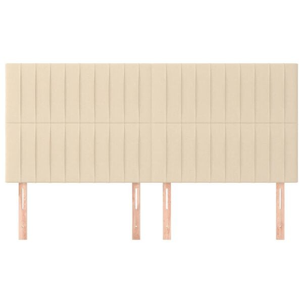 vidaXL Hoofdbord cr&egrave;me 200x5x118/128 cm stof