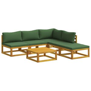 vidaXL Bankstel 6 st Naturel Massief Acaciahout