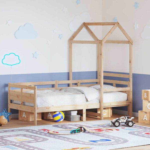 vidaXL Slaapbank met huisje 90x190 cm massief grenenhout