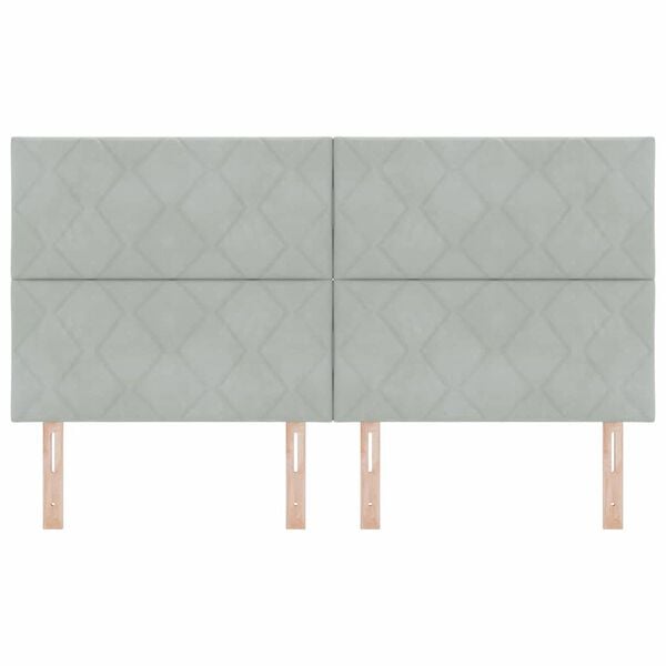 vidaXL Hoofdbord met hoofdeinde Lichtgrijs 180 cm Fluweel