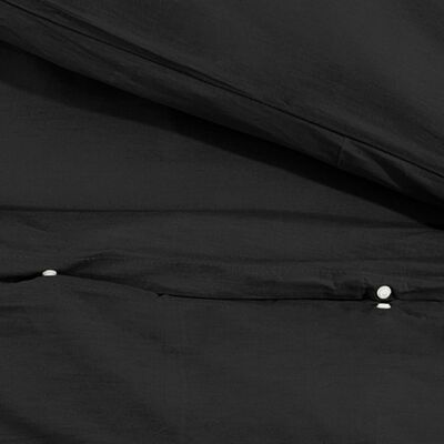 vidaXL Dekbedovertrekset 135x200 cm katoen zwart