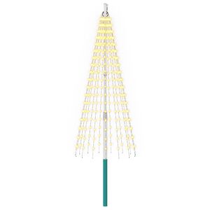 vidaXL Kerstboomverlichting met grondpen en vlaggenmast 180 cm