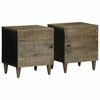 vidaXL Nachtkastjes 2 st 40x33x46 cm massief mangohout lichtgrijs