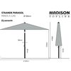 Madison Parasol Paros II Luxe 300 cm grijs