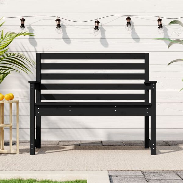 vidaXL Tuinbank 109x48x91,5 cm massief grenenhout zwart