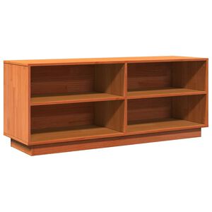 vidaXL Schoenenkast 110x34x45 cm massief grenenhout wasbruin